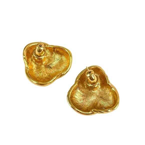 Vintage Gold-Tone Knot Clip-On Earrings Textured Woven Design Classic Style - Picture 3 of 6